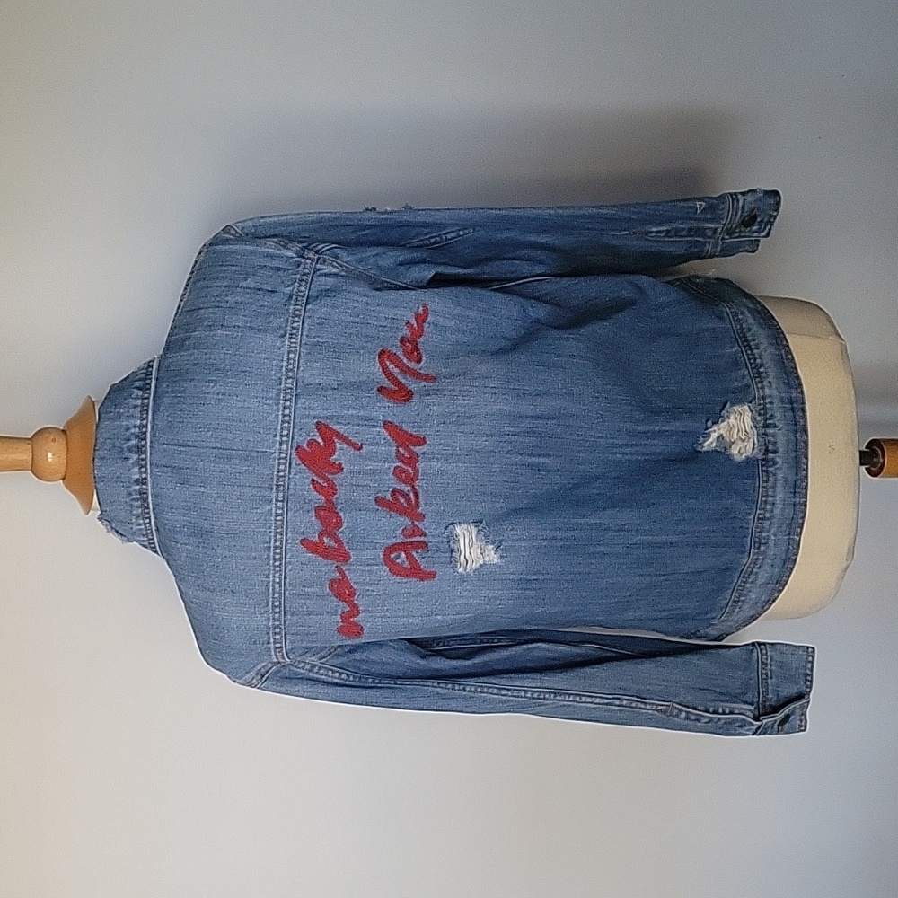 Hidden Jeans Embroidered Oversized Jean Jacket SZ XS - Picture 4 of 10